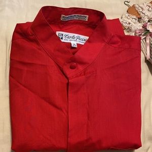 Sz 15”32/33 Carlo Pacini Red LS BU Shirt
